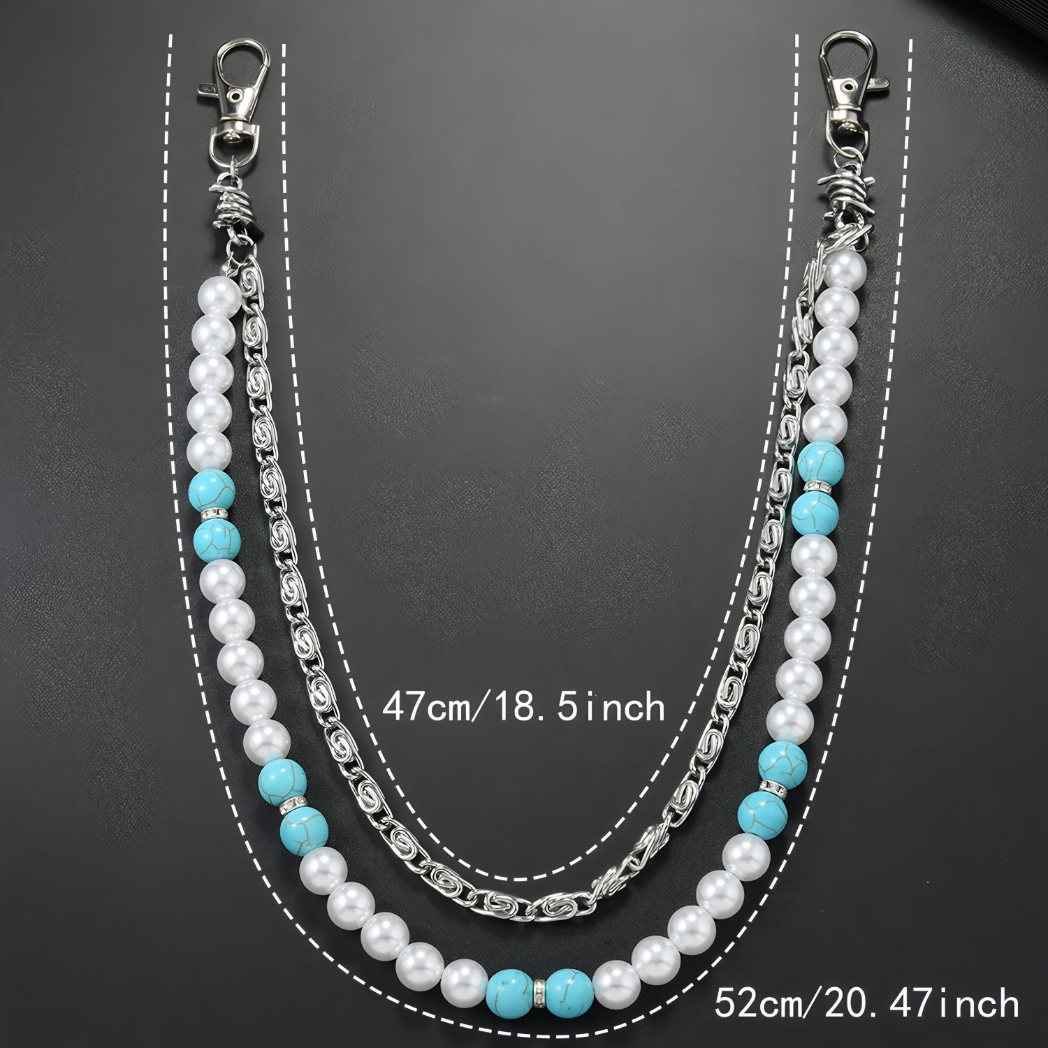 Original Fashion Turquoise Bead Pants Chain