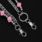 Trendy double-chain colorful Rubik's cube dice pants chain