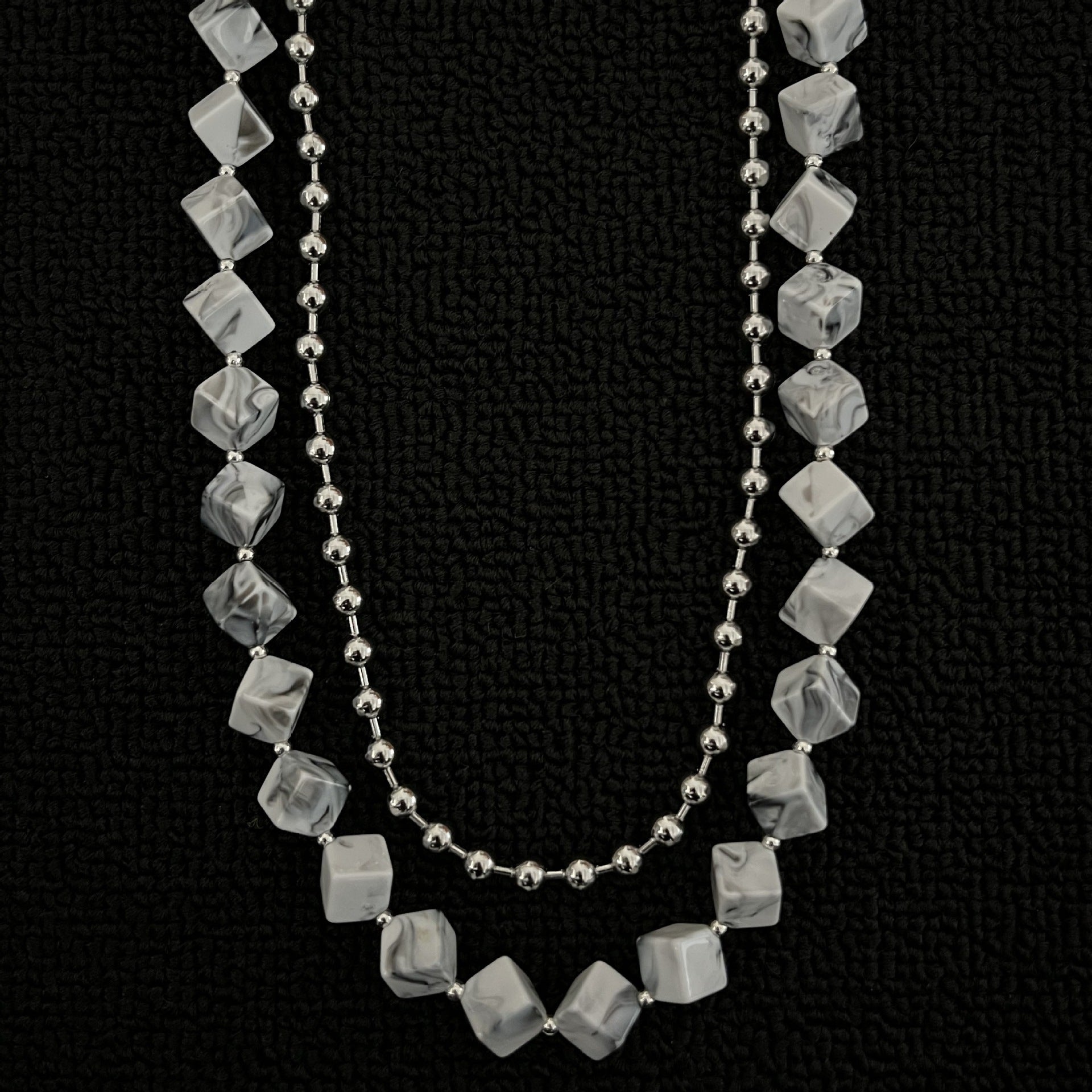 Double chain square stone personalized pants chain