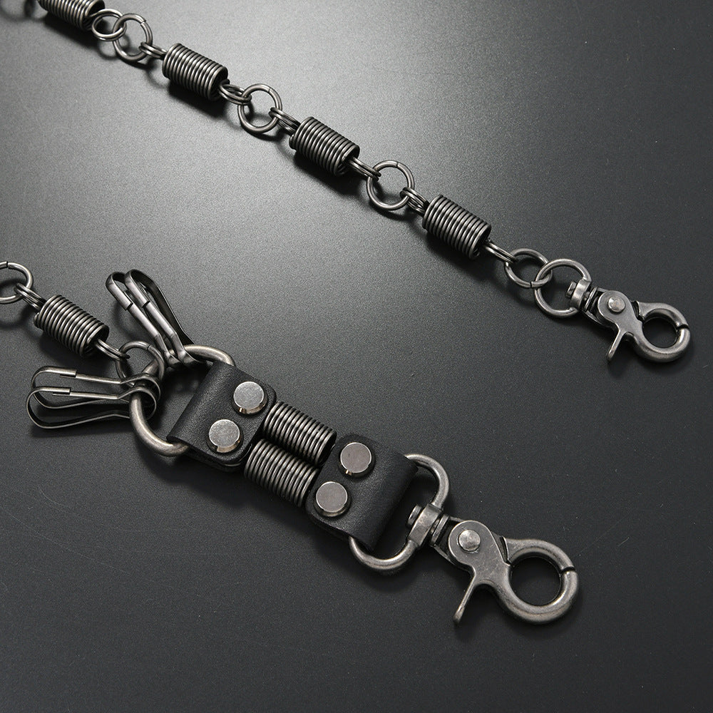 Fashionable metal spring trouser chain