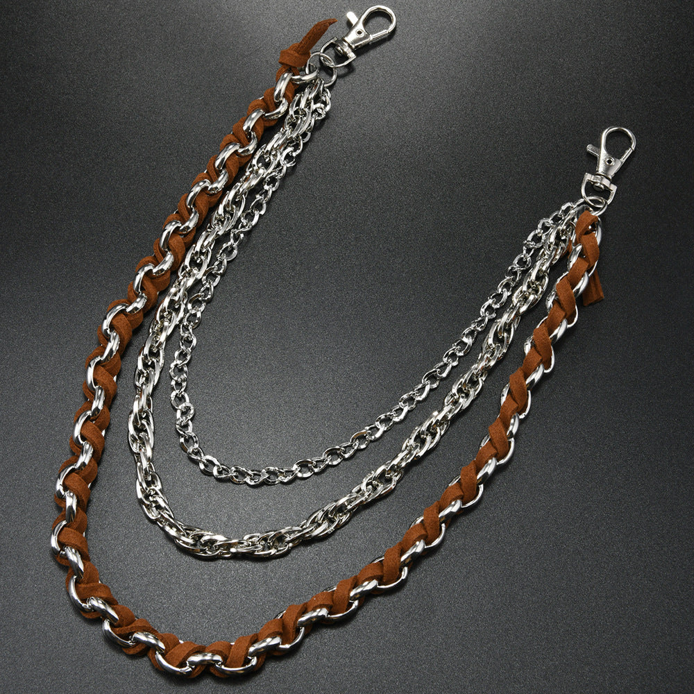 Fashionable and versatile woven multi-layered trouser chain