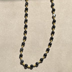 Black stone bead handmade beaded pants necklace