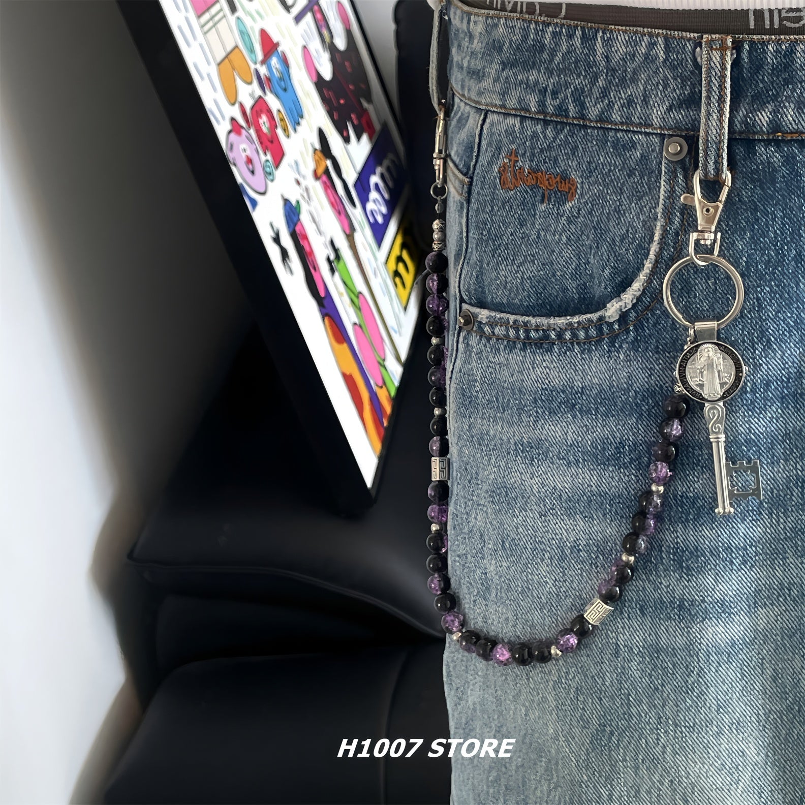 H1007 Original Portrait Beaded Series Pants Chain