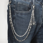 Double chain gothic dark spider pants chain
