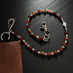 Red lion head artificial stone handmade beaded trouser chain