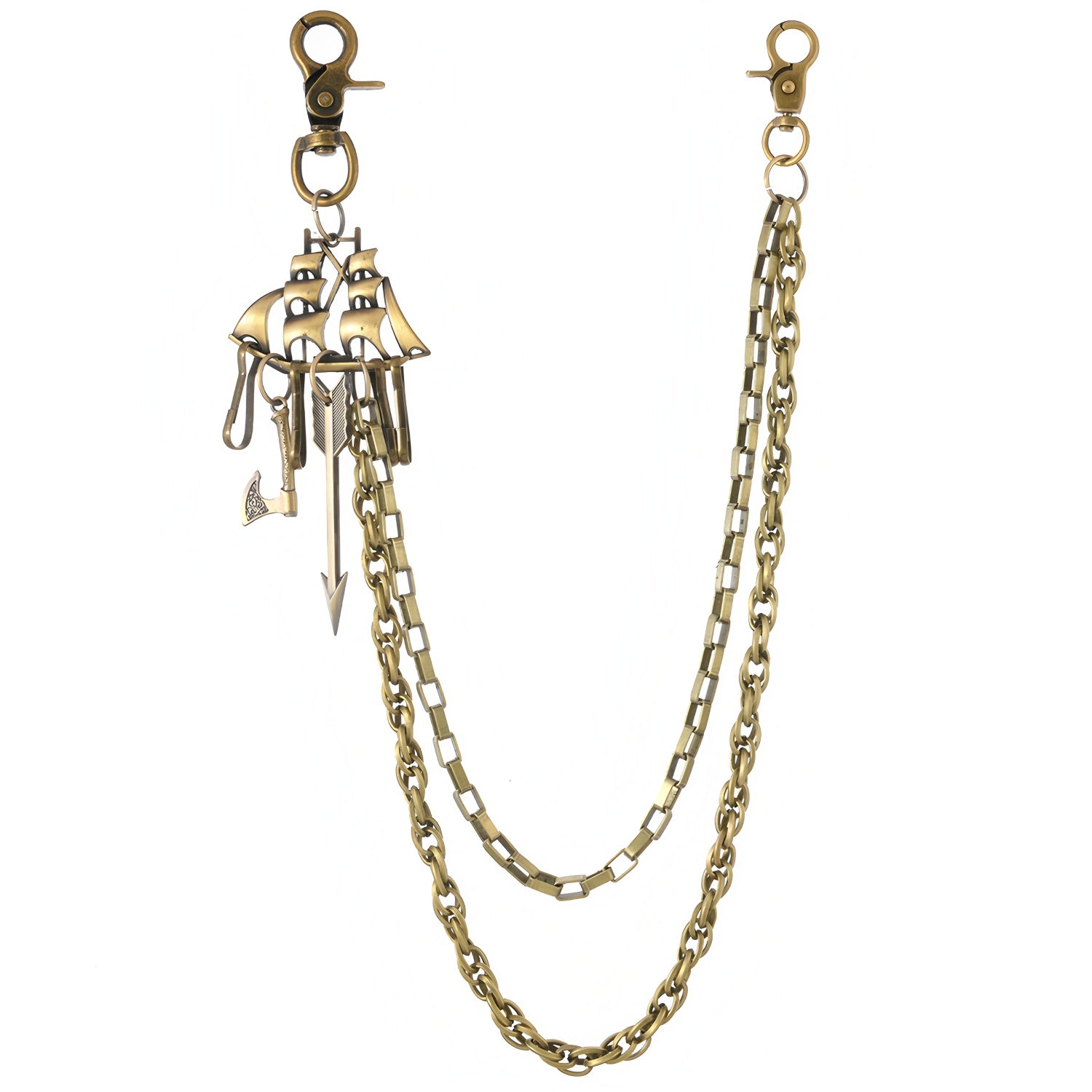 Personalized metal chain multi-layer pants chain