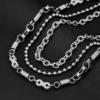 Three-layer simple American motorcycle punk pants chain