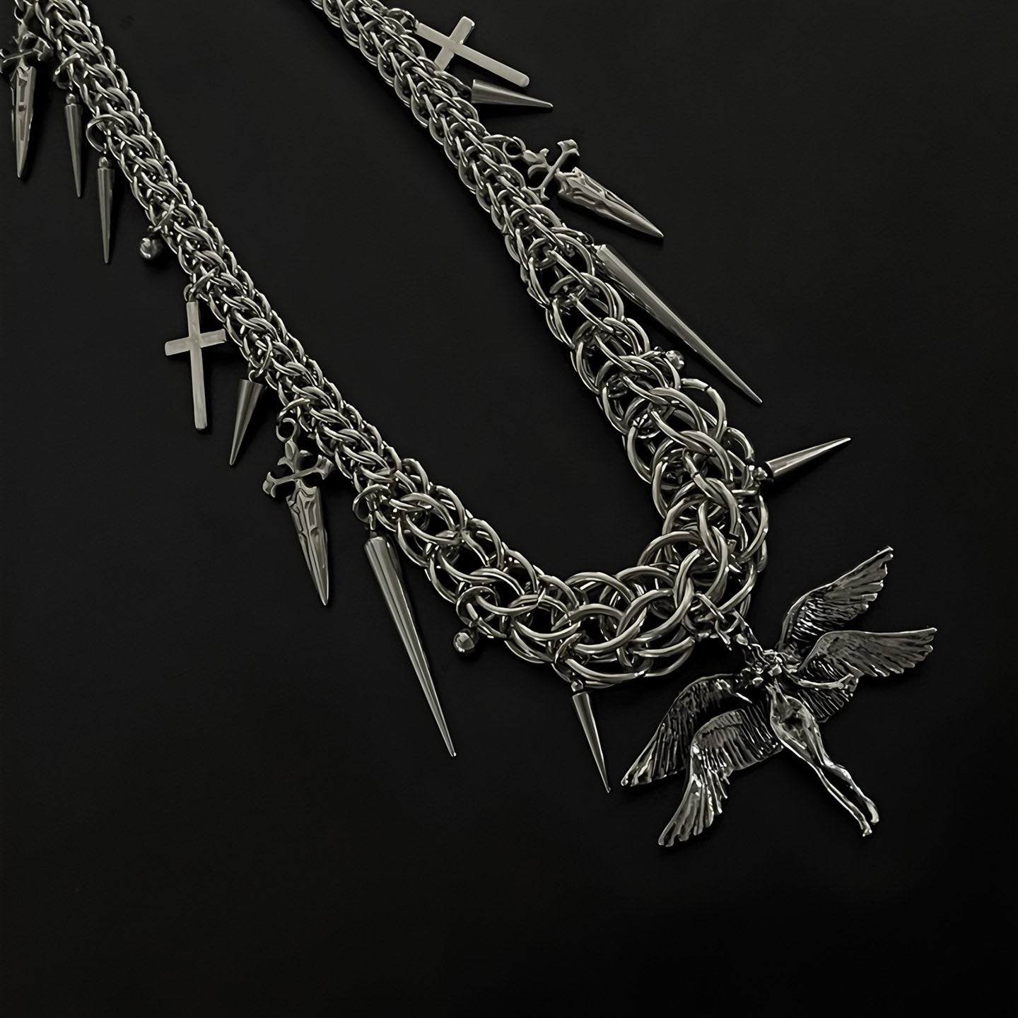 European and American chain mail rivet pants chain