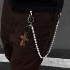 Volcanic Stone Multicolor Cross Pants Chain