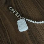 Jade White Stone Bead Pants Chain