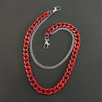 Double chain bold pearl red pants chain