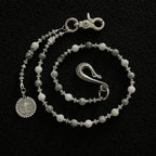 Handmade white and gray vintage mixed pearl pants chain