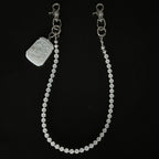 Jade White Stone Bead Pants Chain