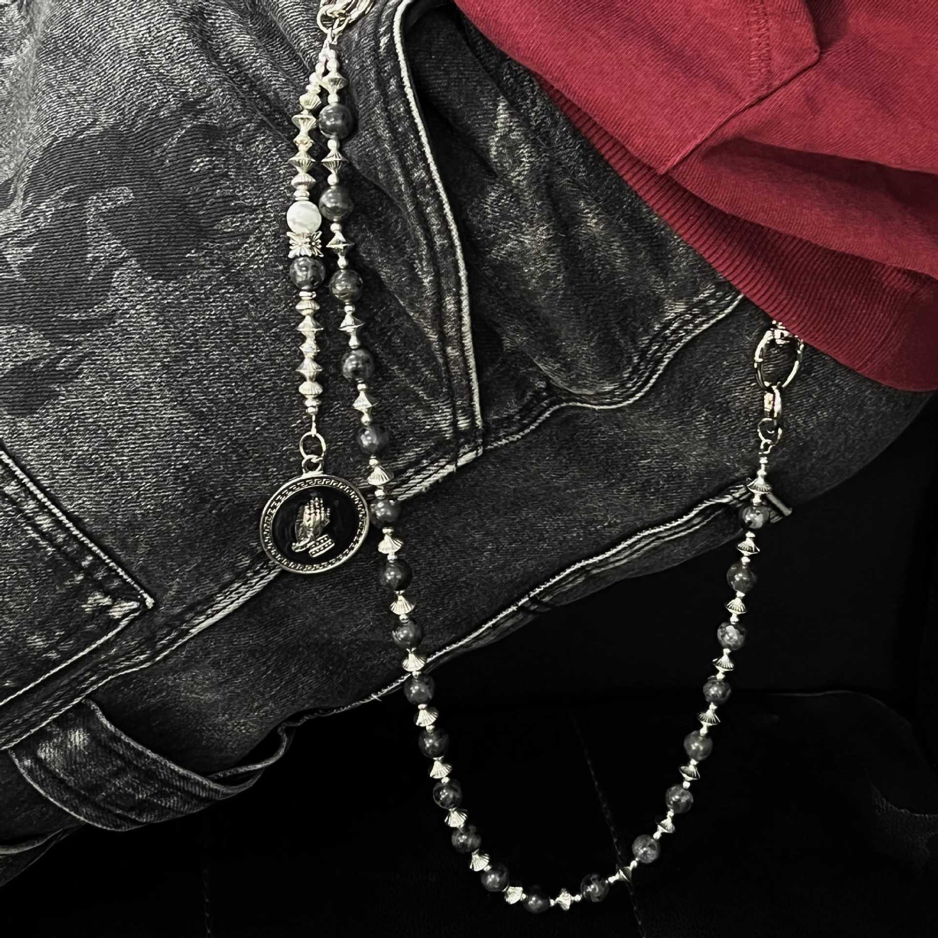 Volcanic stone unique creative accessories pants chain