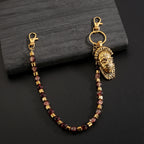 Personalized trendy beaded human head rutile pants chain