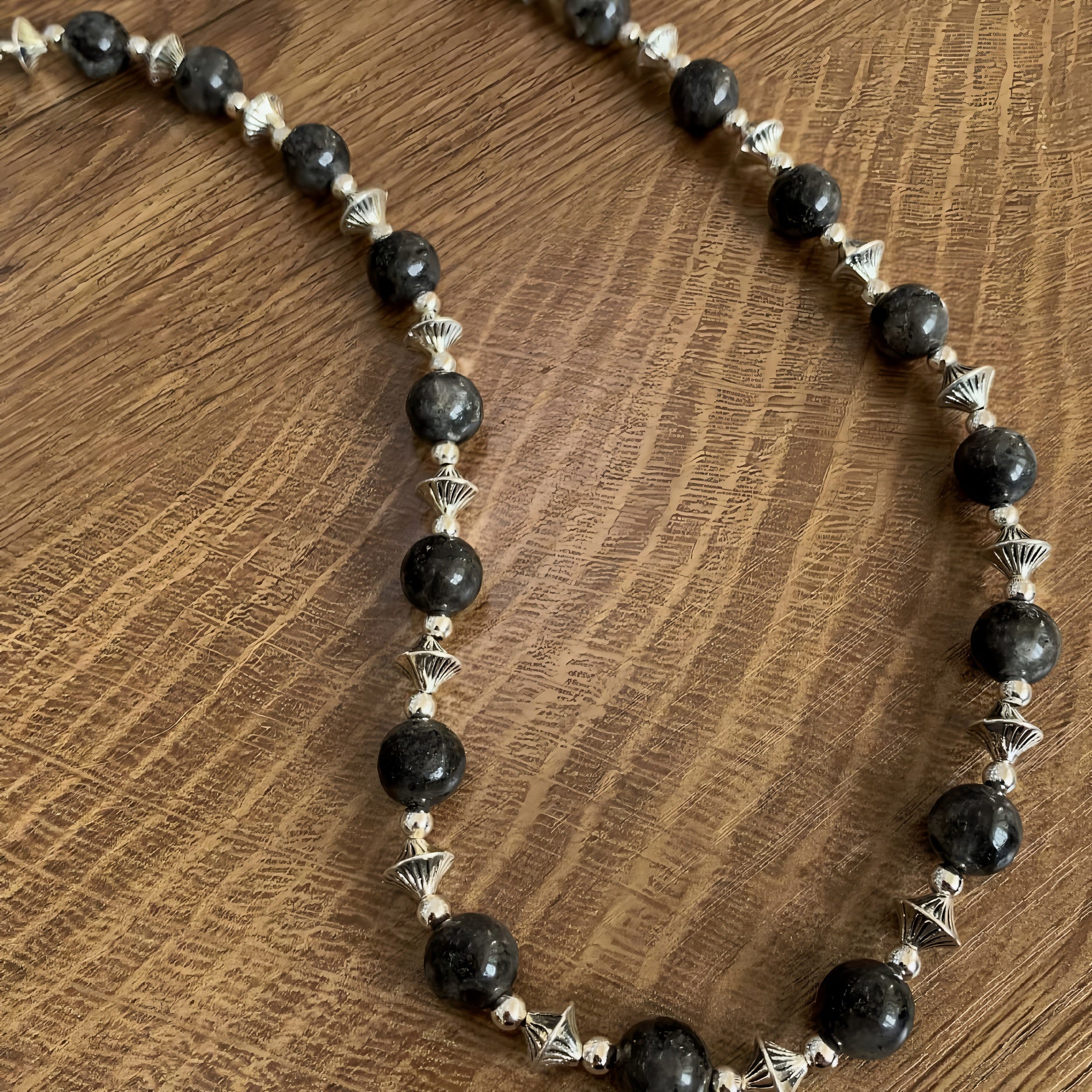 Black Flash Stone Alloy Bead Pants Chain