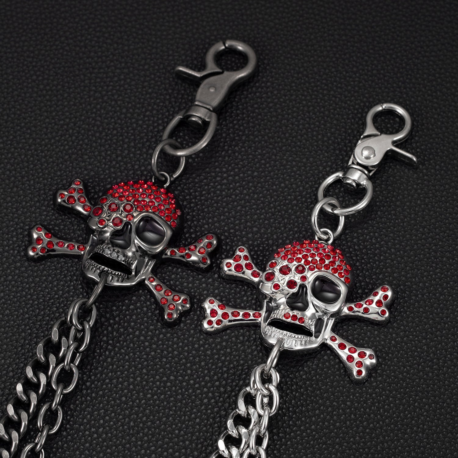 Big bone skull double punk pants chain