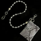Original snake print coin purse beaded trouser chain