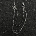 Double-chain skull beaded trouser chain