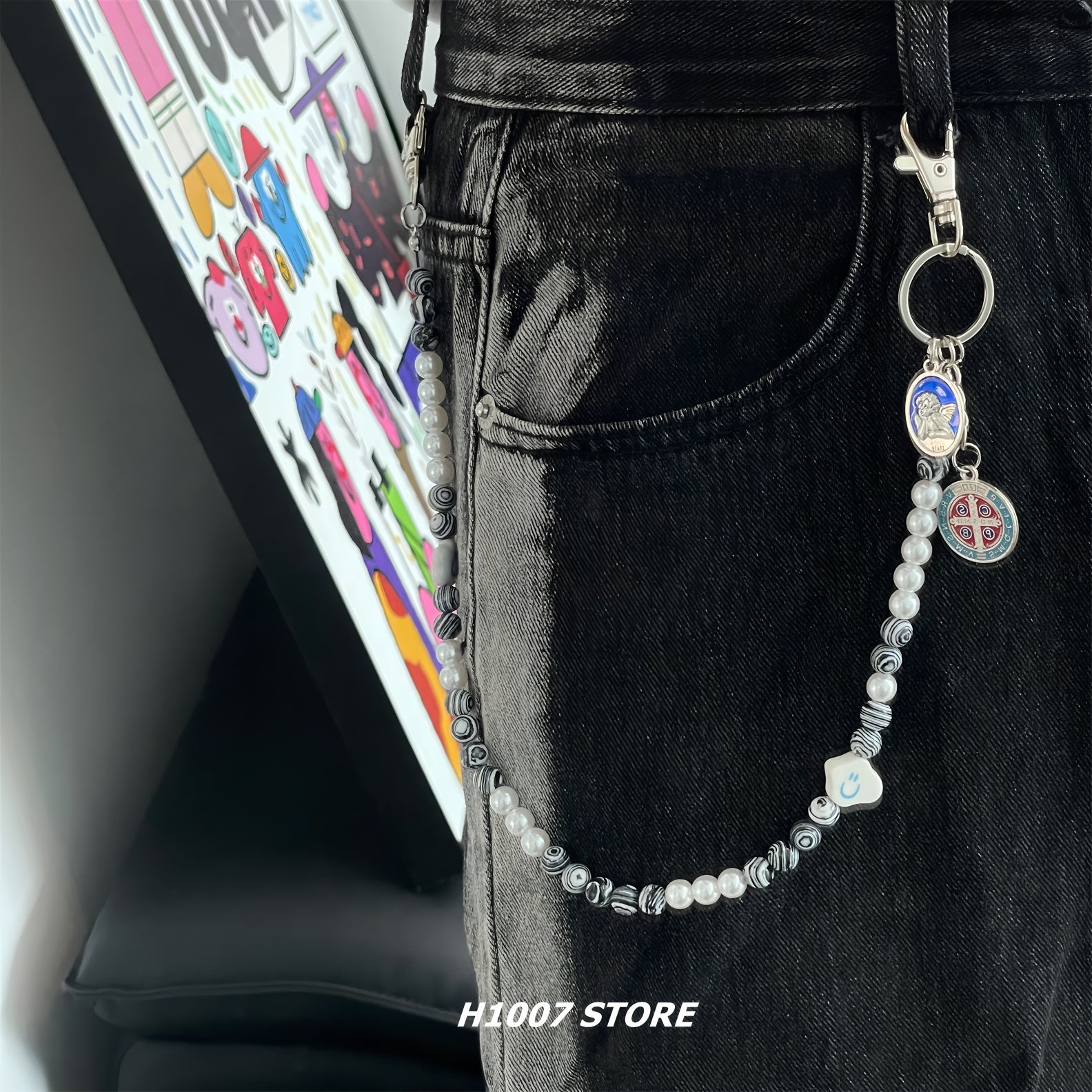H1007 Original Portrait Beaded Series Pants Chain