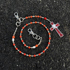 Red Snake and Peace Dove Cross Pants Chain