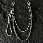 Double-strand pearl belt chain pants