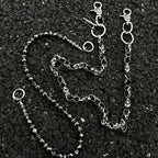 Double-chain skull beaded trouser chain