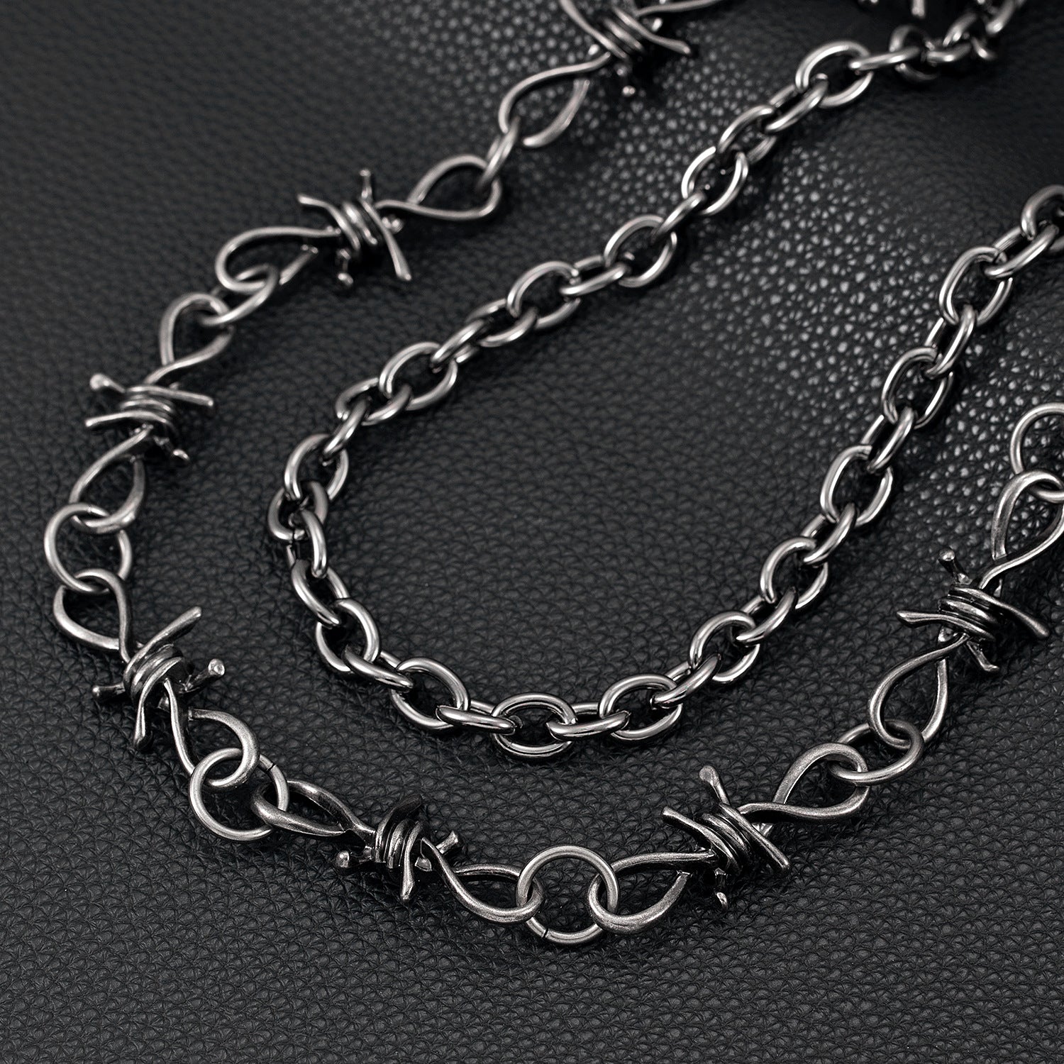American style double-layer black trouser chain