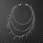 Three-layer punk spiked chain pants chain