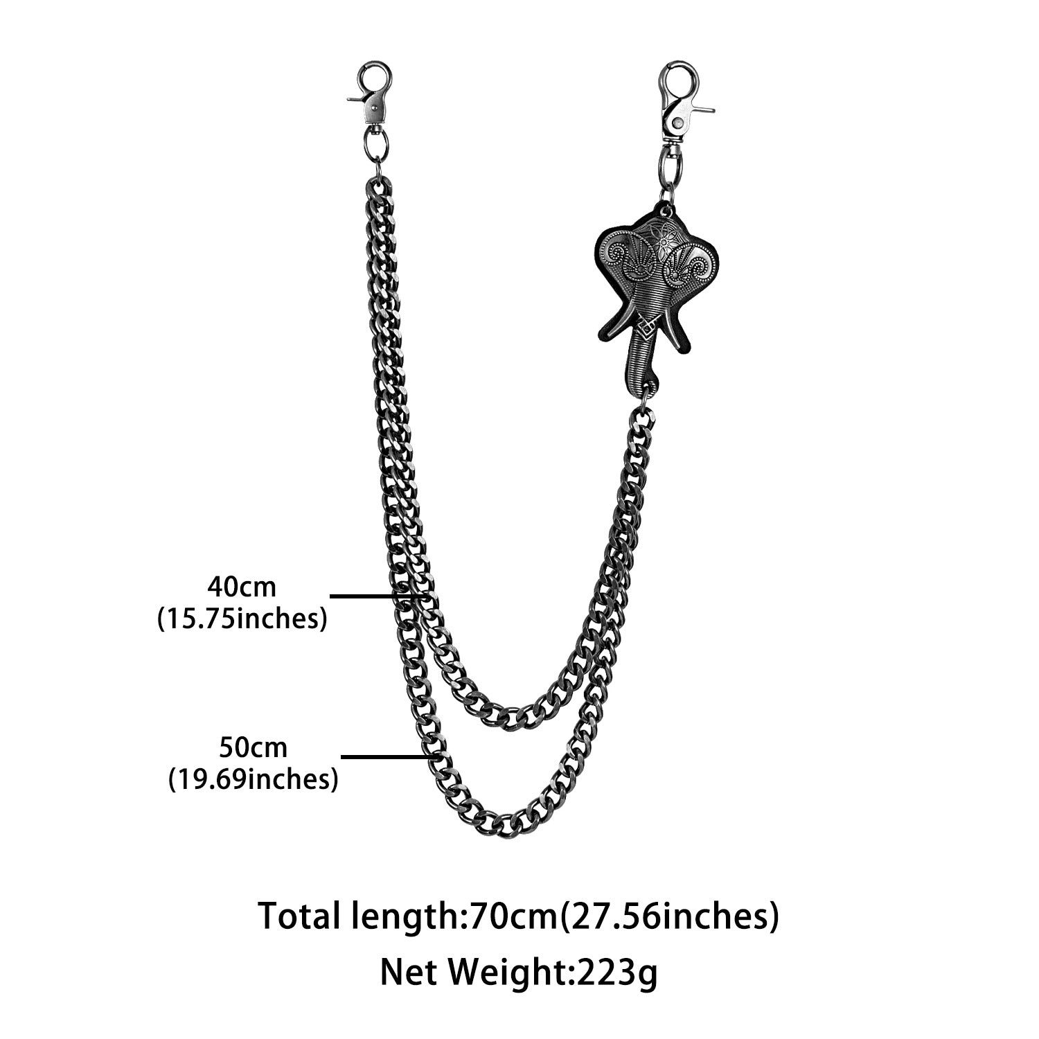 Double chain thick chain elephant pants chain