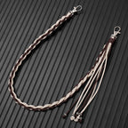 Hand-woven waxed thread jeans chain