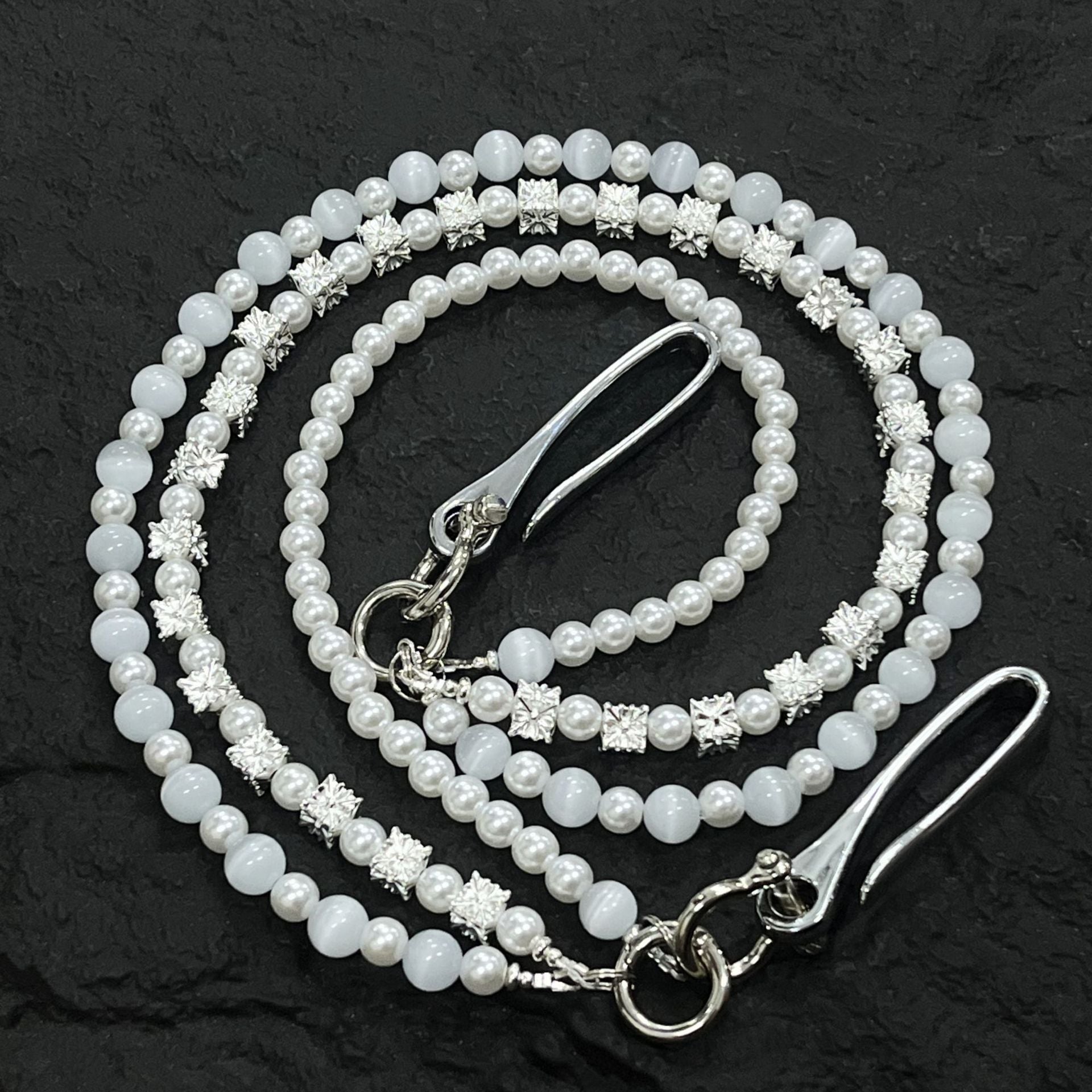New pearl three-chain waist necklace