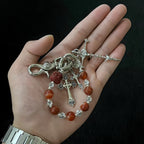Vintage Red Rendering Stone Handmade Keychain