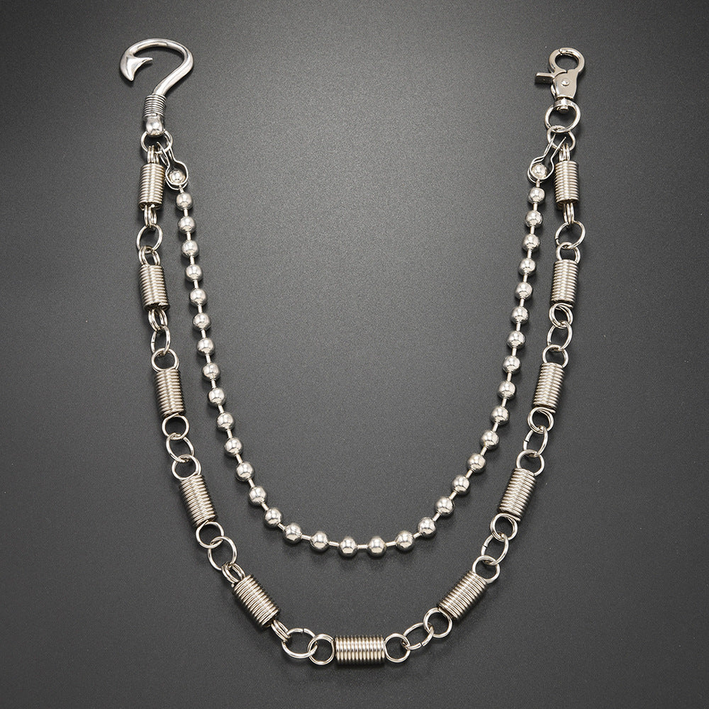 Metal spring accessory trouser chain