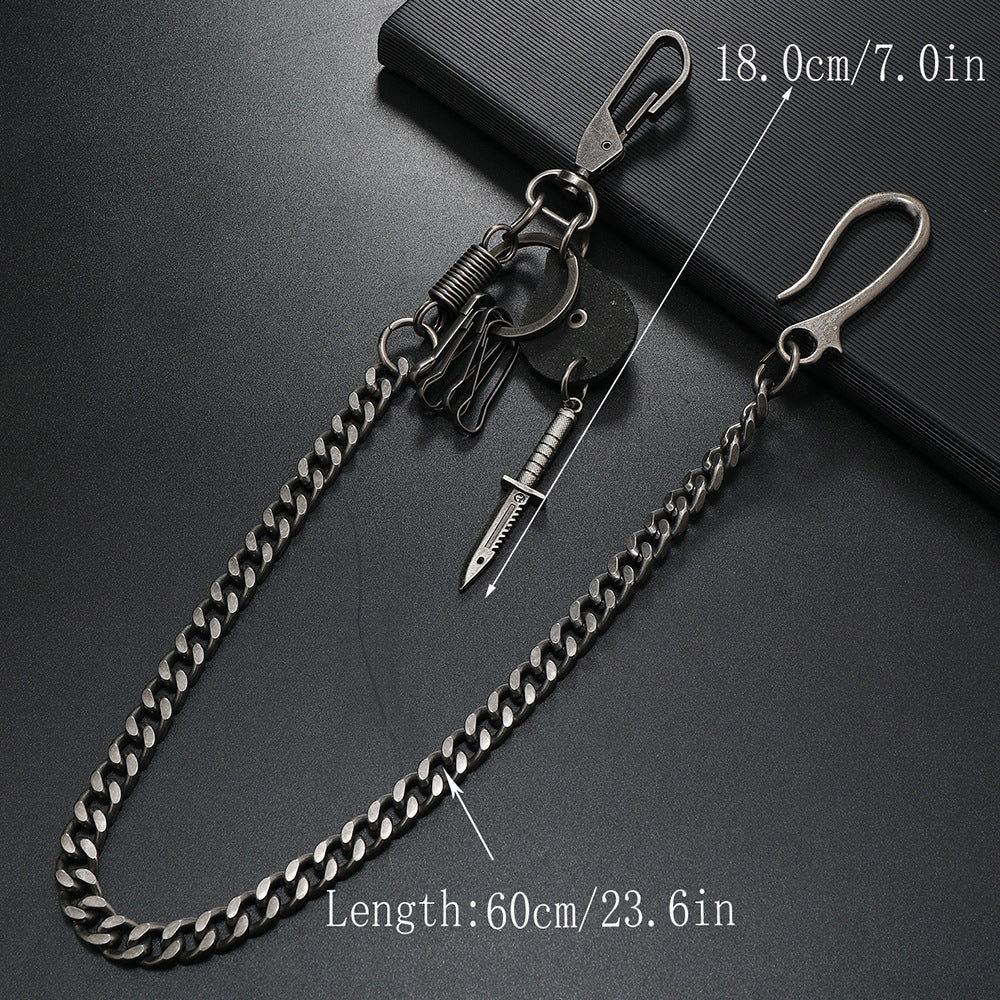 Ghost Bayonet Dagger Pendant Pants Chain