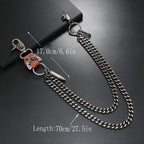 Double gun bullet design metal pants chain