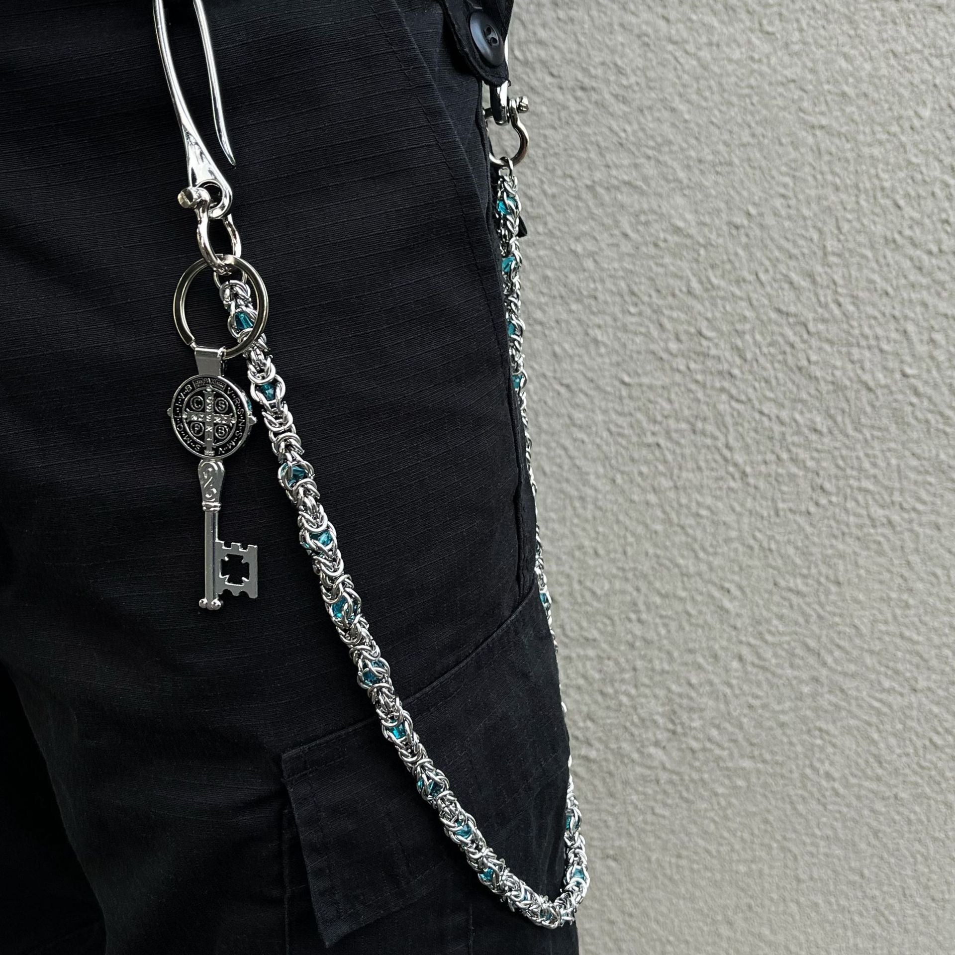Blue-Dragon Bone Bead Pants Chain