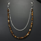 Fashionable Tiger Eye Bead Pants Chain