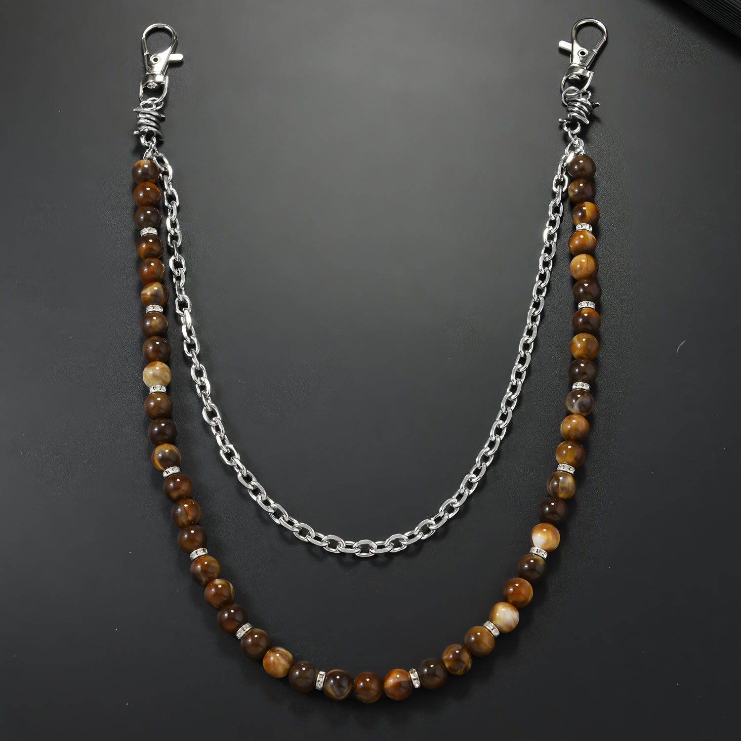 Fashionable Tiger Eye Bead Pants Chain