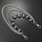 Three-layer punk skull trouser chain