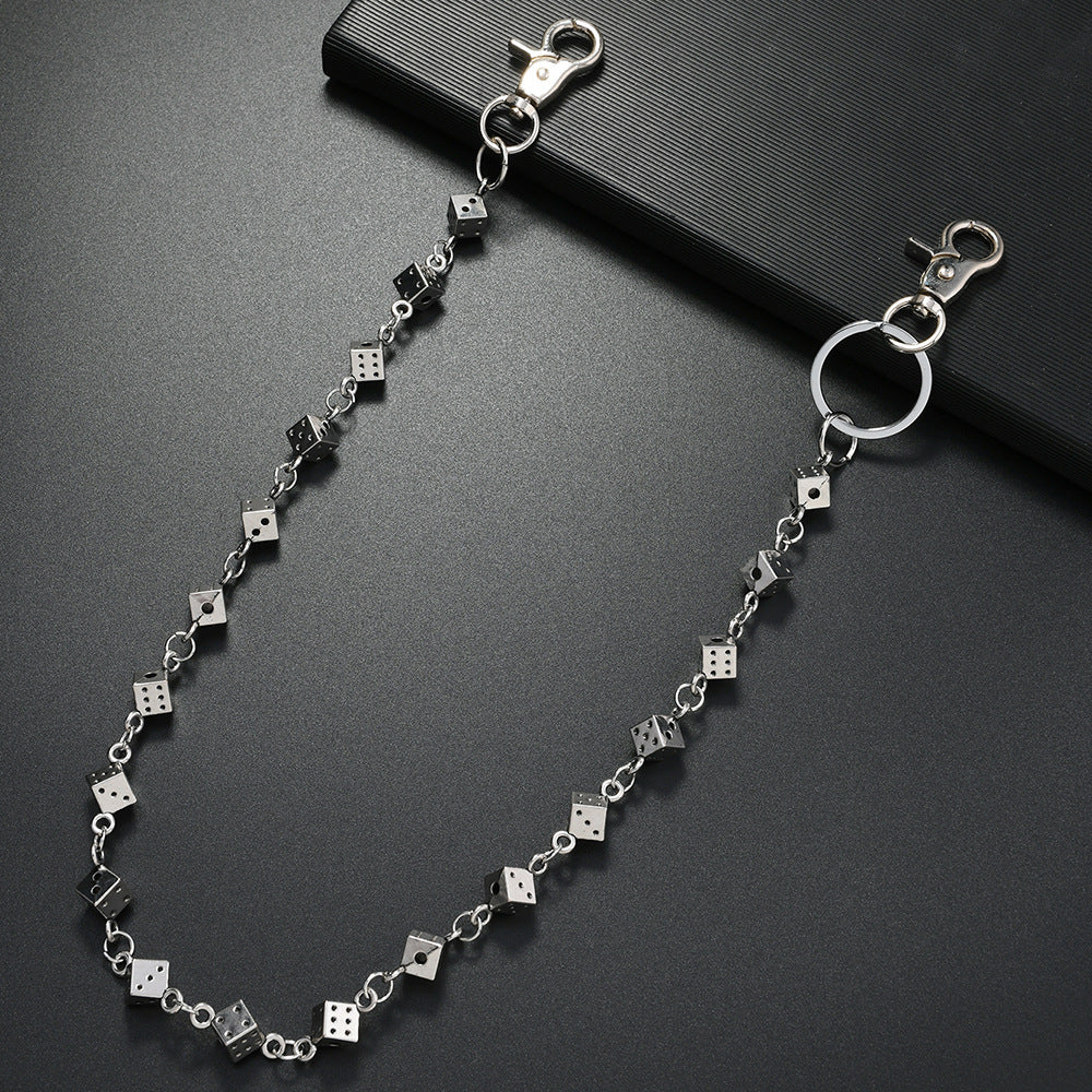 Metal dice pants chain