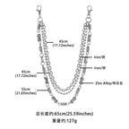 Three-layer simple American motorcycle punk pants chain