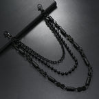 Three-layer fashionable black trouser chain