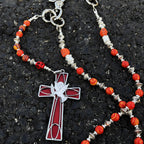 Red Snake and Peace Dove Cross Pants Chain