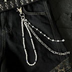 Double-strand pearl belt chain pants