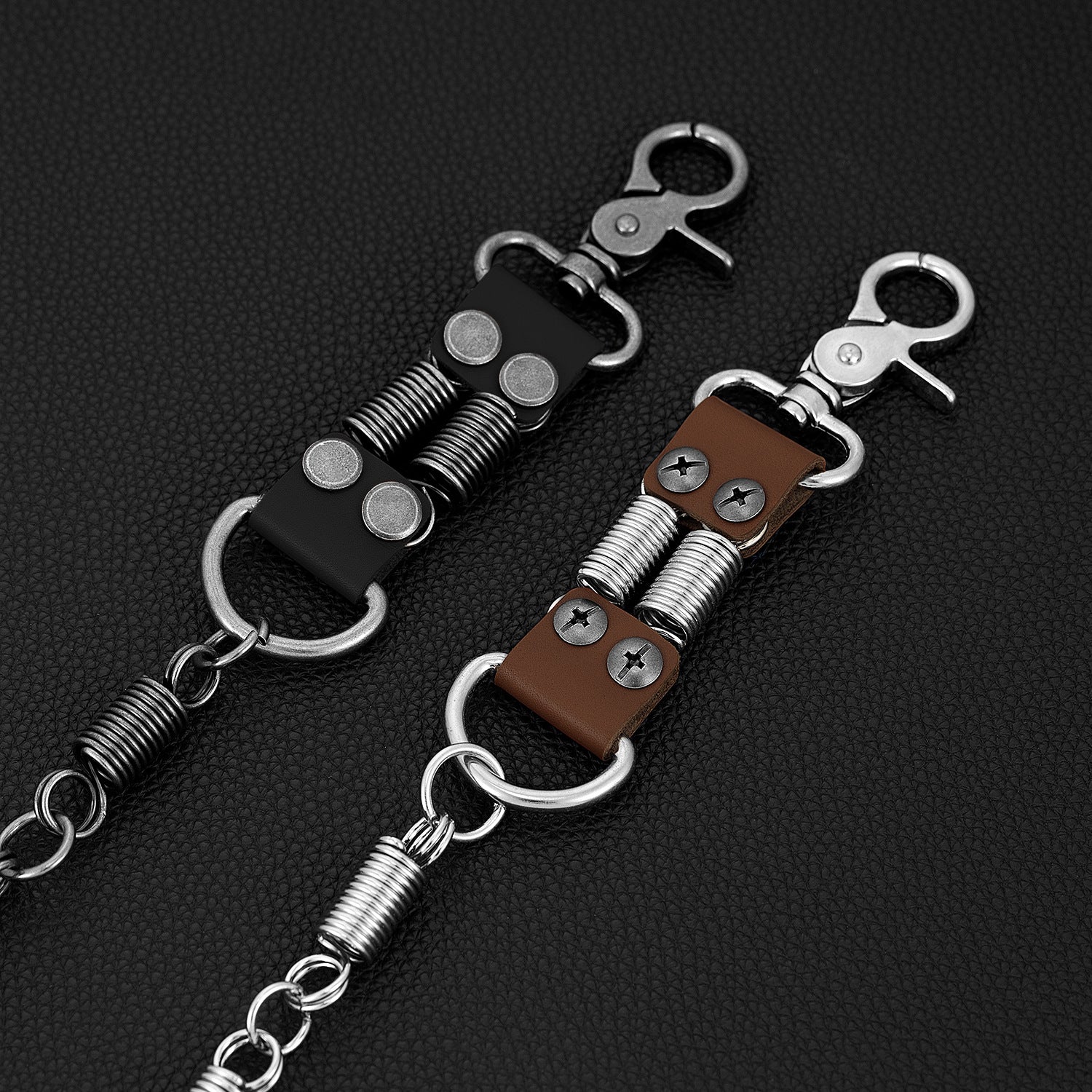 Single layer spring first layer cowhide pants chain