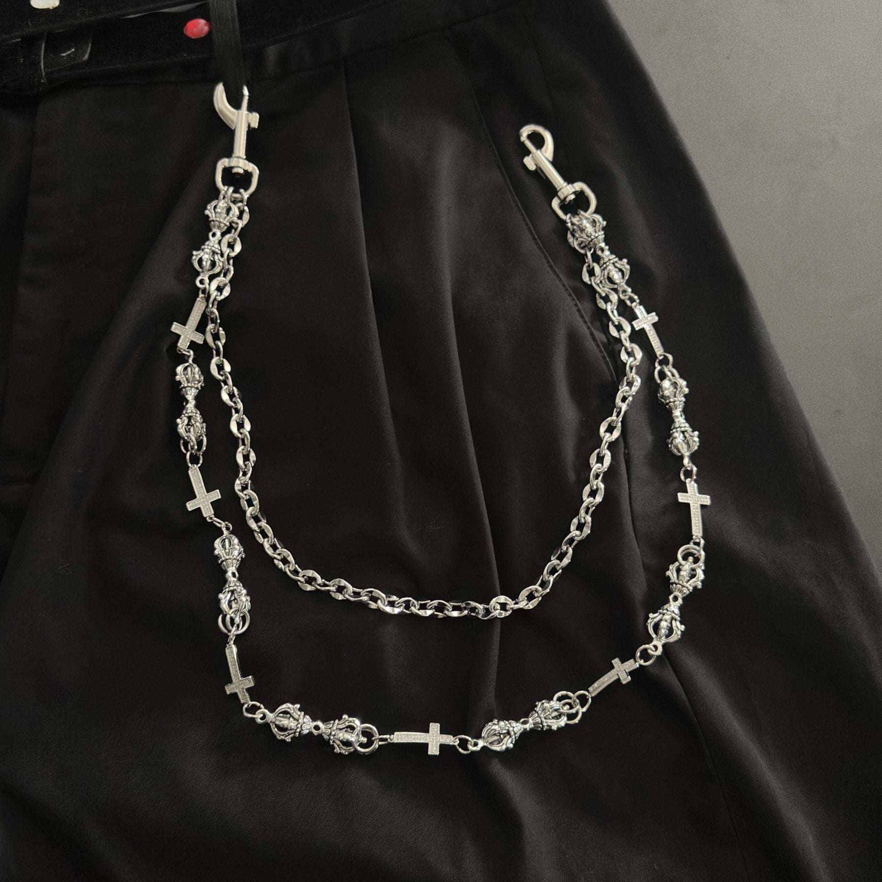 Diamond Cross Denim Waist Chain