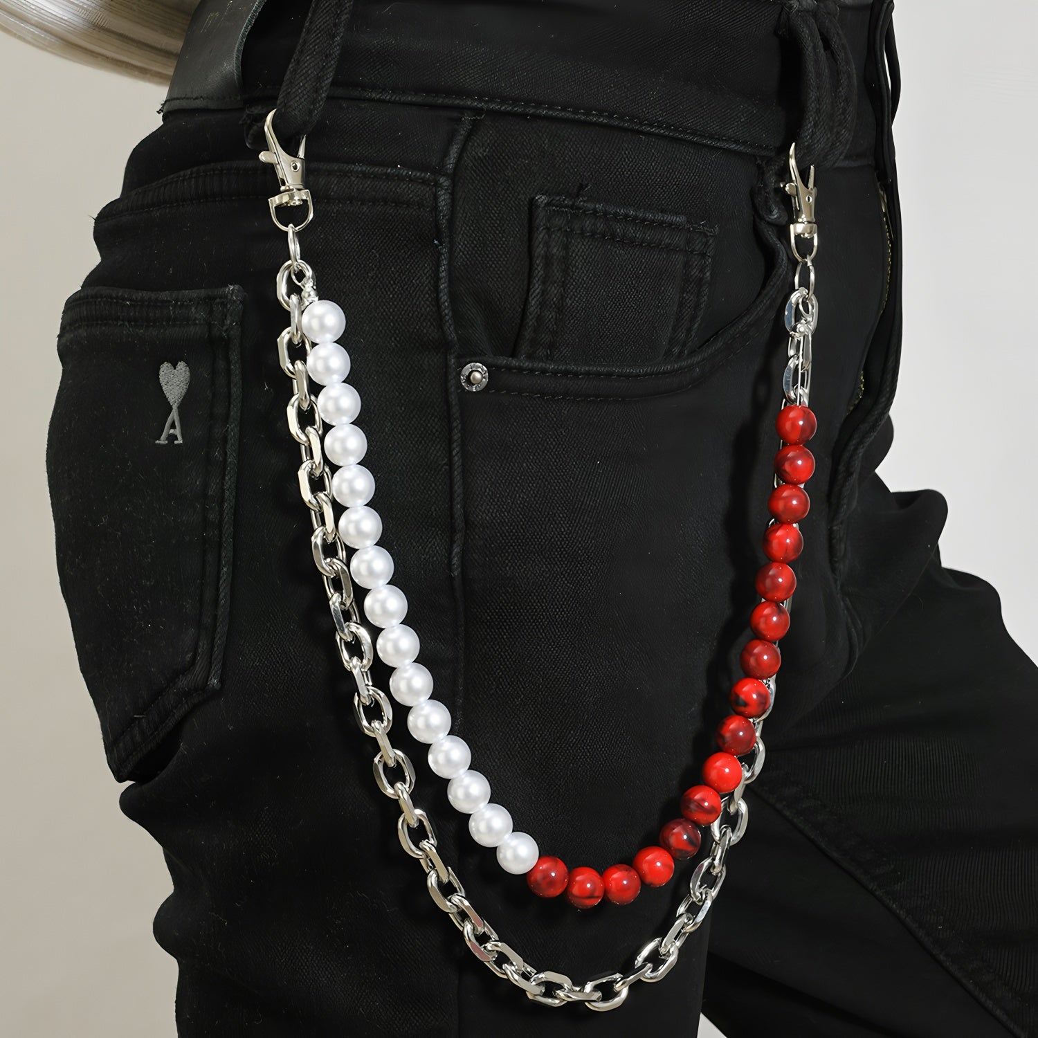 Original handmade beaded pant chain
