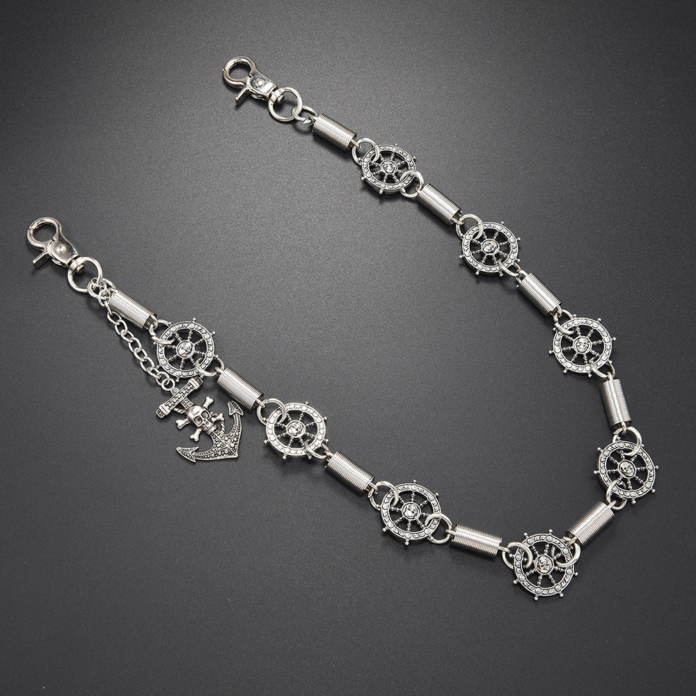 Punk Wind Anchor Rudder Pants Chain