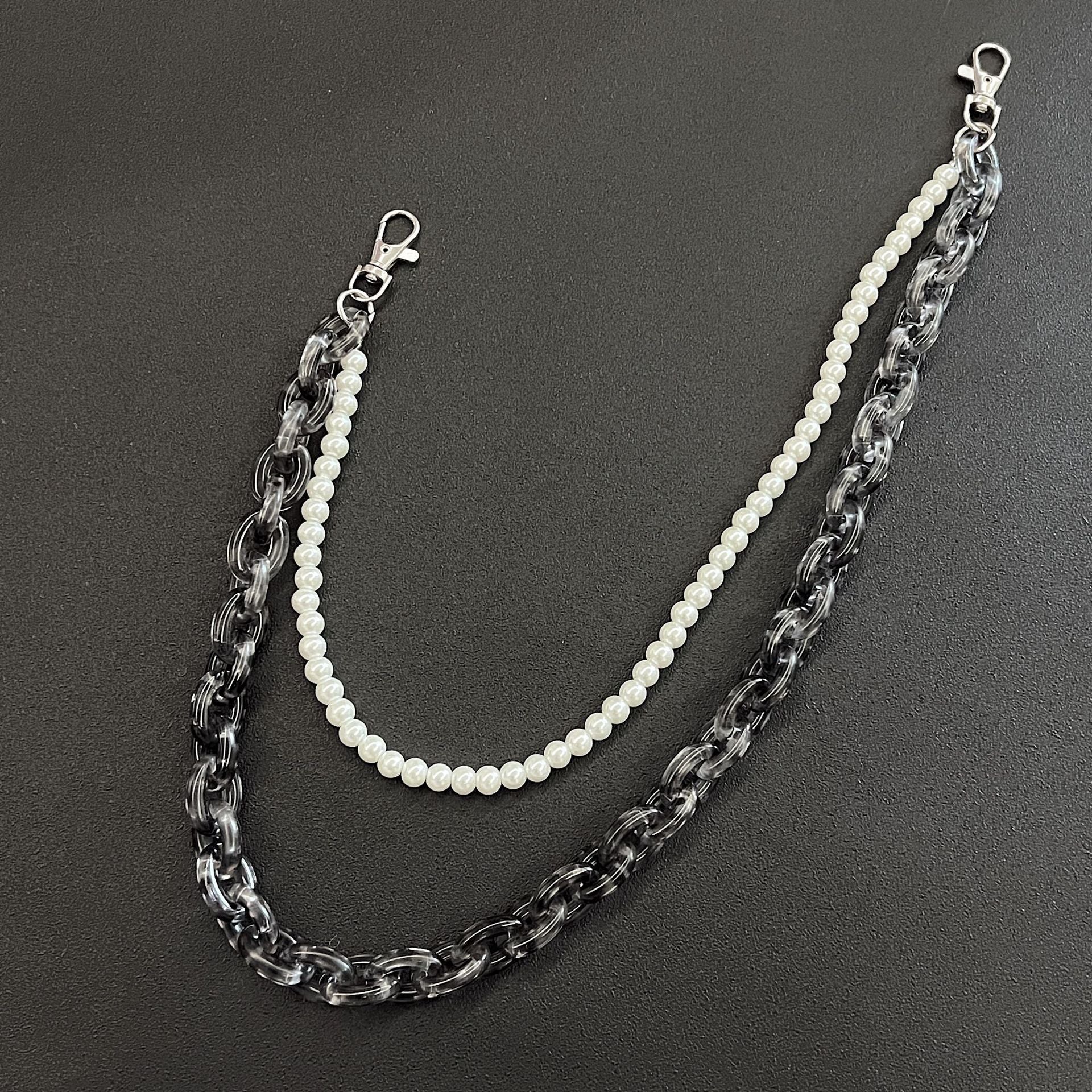Double-layer thick pearl pants chain